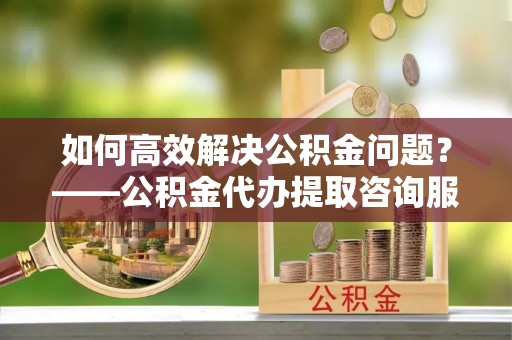 禅城如何高效解决公积金问题？——公积金代办提取咨询服务指南