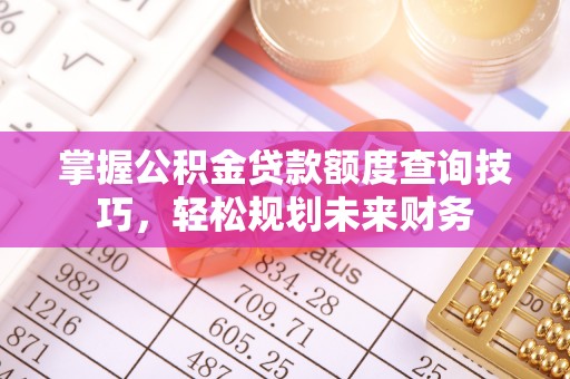 禅城掌握公积金贷款额度查询技巧，轻松规划未来财务