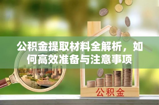 禅城公积金提取材料全解析，如何高效准备与注意事项