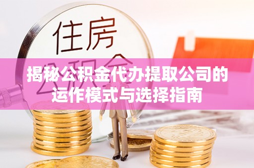 禅城揭秘公积金代办提取公司的运作模式与选择指南
