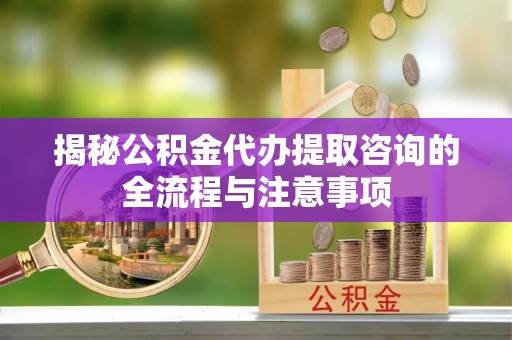 禅城揭秘公积金代办提取咨询的全流程与注意事项