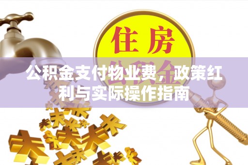 禅城公积金支付物业费，政策红利与实际操作指南